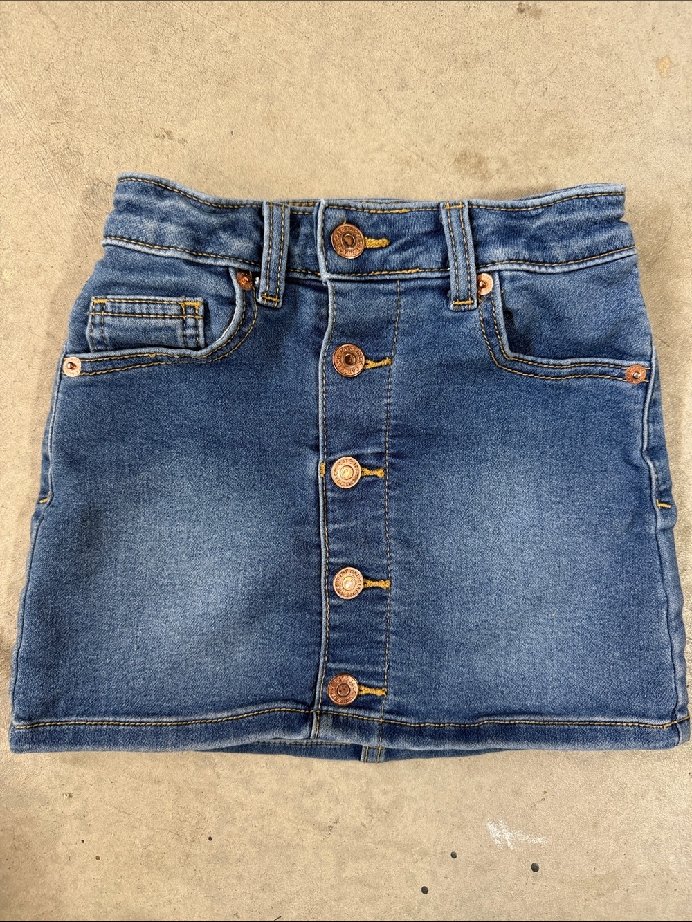 Cat & Jack Girls Blue Button-Front Denim Skirt